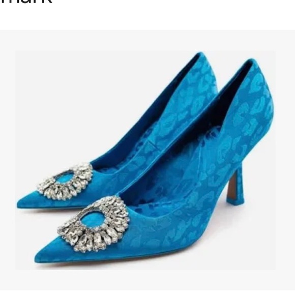 Zara Shoes Blue  color Heels  Size: 7.5 - Picture 5 of 9